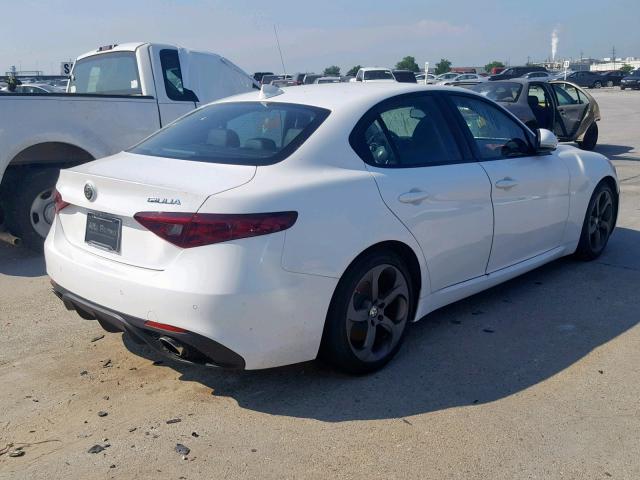 ZARFAEBN9J7565195 - 2018 ALFA ROMEO GIULIA WHITE photo 4