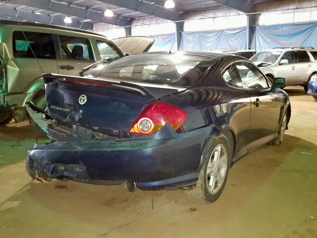 KMHHM65D04U137472 - 2004 HYUNDAI TIBURON BLUE photo 4