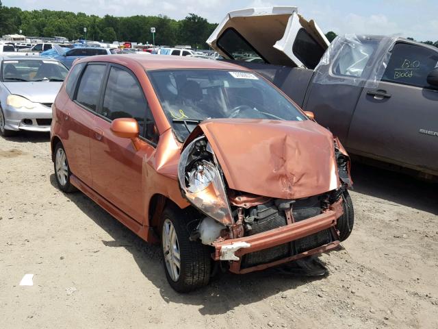 JHMGD38668S004436 - 2008 HONDA FIT SPORT ORANGE photo 1