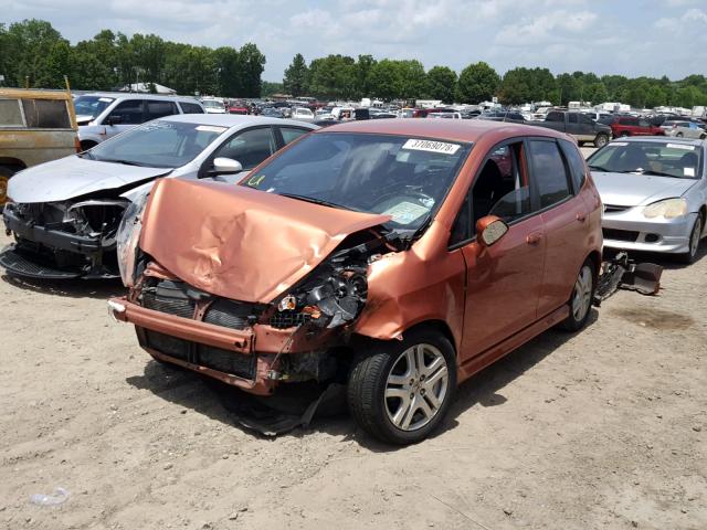 JHMGD38668S004436 - 2008 HONDA FIT SPORT ORANGE photo 2