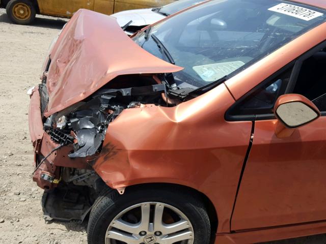 JHMGD38668S004436 - 2008 HONDA FIT SPORT ORANGE photo 9