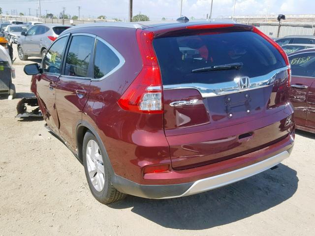 2HKRM3H78FH556745 - 2015 HONDA CR-V EXL BURGUNDY photo 3