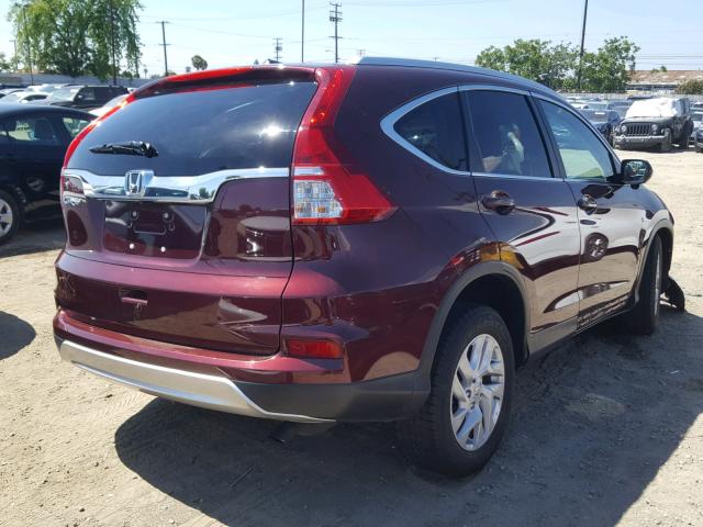 2HKRM3H78FH556745 - 2015 HONDA CR-V EXL BURGUNDY photo 4