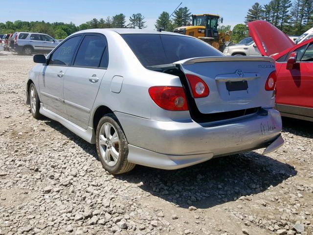 2T1BY32E15C368339 - 2005 TOYOTA COROLLA XR SILVER photo 3