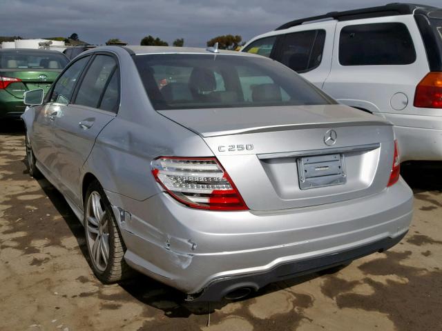 WDDGF4HB6DA807266 - 2013 MERCEDES-BENZ C 250 SILVER photo 3