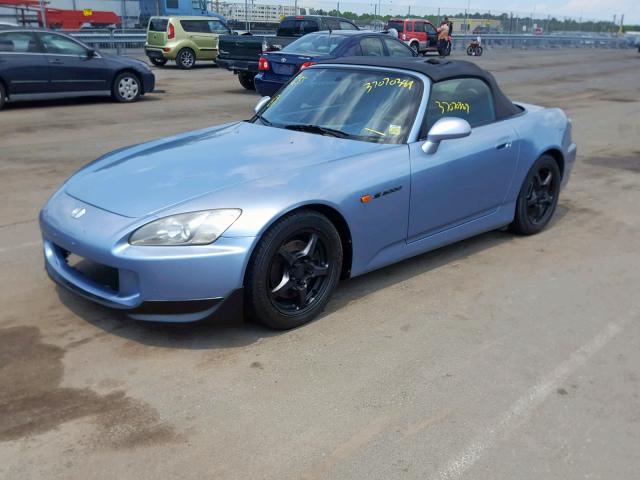 JHMAP21475S001704 - 2005 HONDA S2000 BLUE photo 2