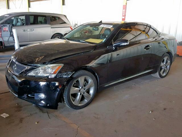 JTHFF2C21A2510265 - 2010 LEXUS IS 250 BLACK photo 2