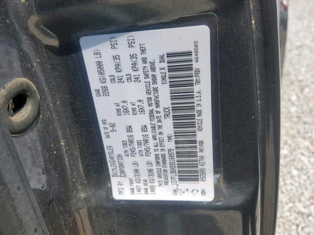 1D7FL36X93S160979 - 2003 DODGE DAKOTA SPO GRAY photo 10