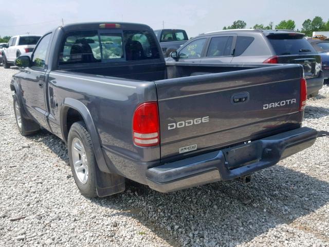 1D7FL36X93S160979 - 2003 DODGE DAKOTA SPO GRAY photo 3