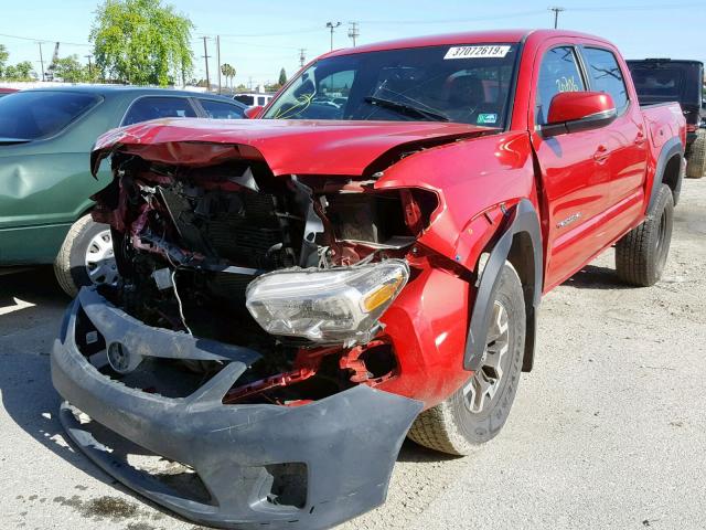 3TMAZ5CN8HM042438 - 2017 TOYOTA TACOMA DOU RED photo 2