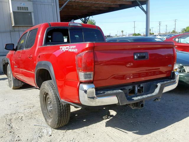 3TMAZ5CN8HM042438 - 2017 TOYOTA TACOMA DOU RED photo 3