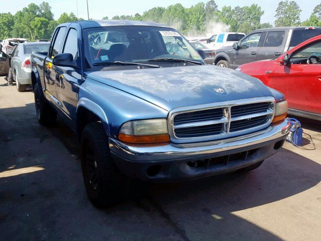 1B7HG48N82S721227 - 2002 DODGE DAKOTA QUA BLUE photo 1