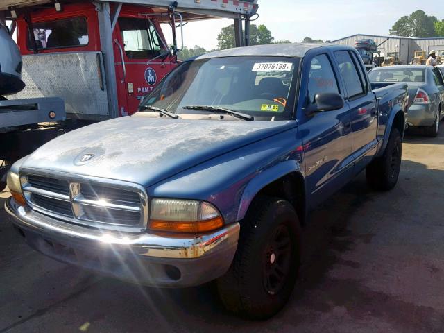 1B7HG48N82S721227 - 2002 DODGE DAKOTA QUA BLUE photo 2