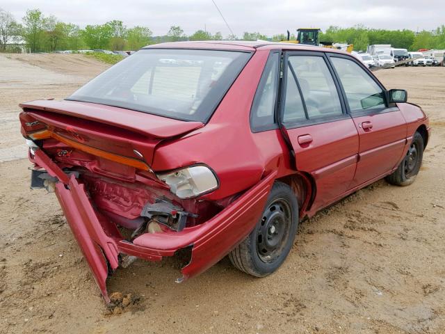 1FASP14JXSW111173 - 1995 FORD ESCORT LX BURGUNDY photo 4