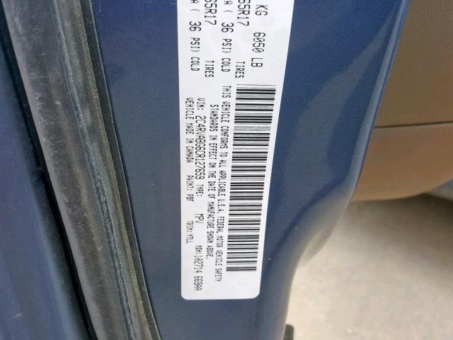 2C4RVABG6CR127659 - 2012 VOLKSWAGEN ROUTAN SE BLUE photo 10