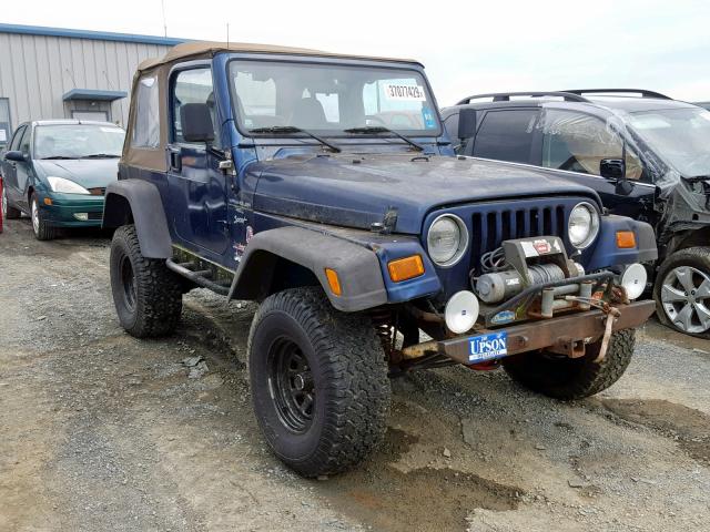 1J4FA49S81P374491 - 2001 JEEP WRANGLER / BLUE photo 1