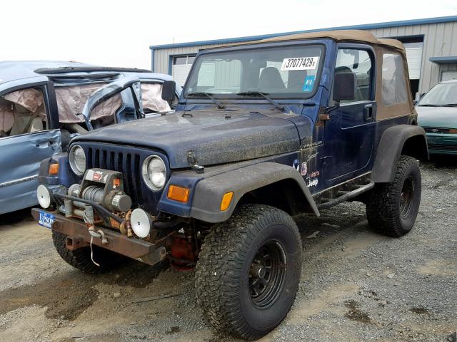 1J4FA49S81P374491 - 2001 JEEP WRANGLER / BLUE photo 2