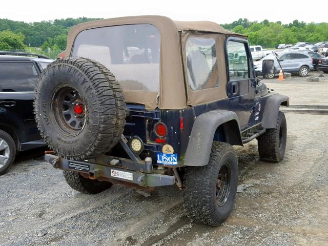 1J4FA49S81P374491 - 2001 JEEP WRANGLER / BLUE photo 4