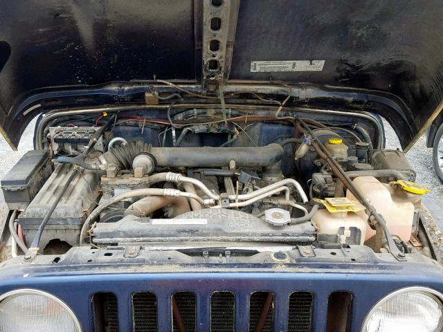 1J4FA49S81P374491 - 2001 JEEP WRANGLER / BLUE photo 7