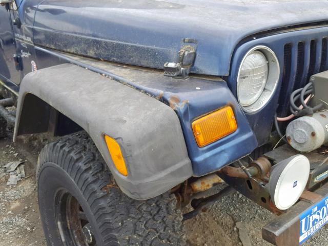 1J4FA49S81P374491 - 2001 JEEP WRANGLER / BLUE photo 9