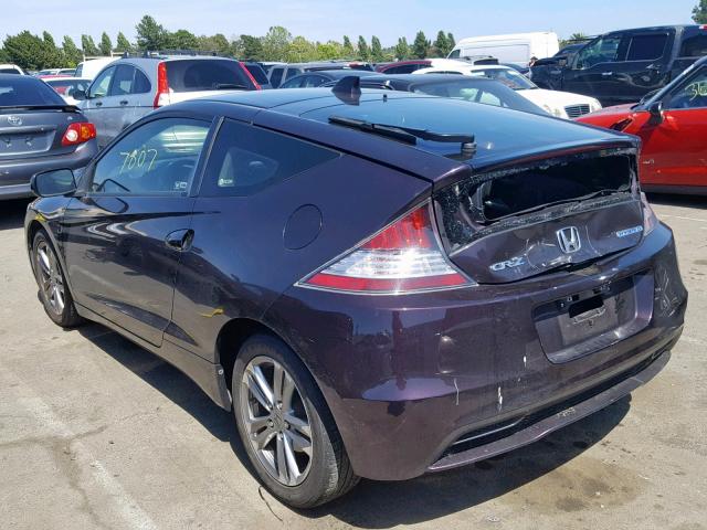 JHMZF1D42DS002169 - 2013 HONDA CR-Z PURPLE photo 3