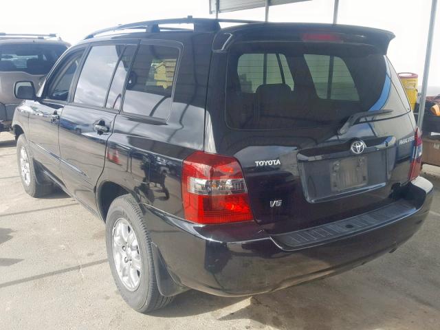 JTEDP21A670126787 - 2007 TOYOTA HIGHLANDER BLACK photo 3