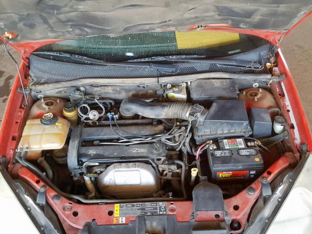 1FAHP36361W131570 - 2001 FORD FOCUS SE RED photo 7