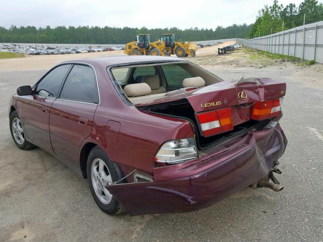 JT8BF28G1W5038464 - 1998 LEXUS ES 300 BURGUNDY photo 3