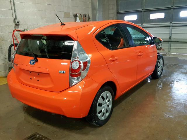 JTDKDTB35E1069919 - 2014 TOYOTA PRIUS C ORANGE photo 4