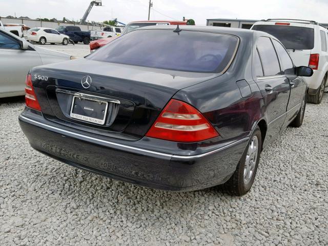 WDBNG75J12A230105 - 2002 MERCEDES-BENZ S 500 BLACK photo 4