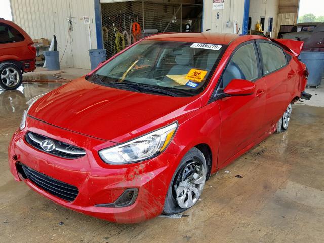 KMHCT4AE2GU123691 - 2016 HYUNDAI ACCENT SE RED photo 2