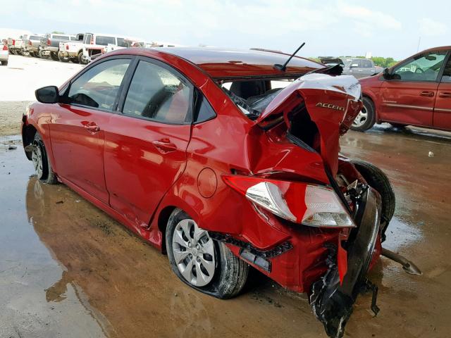 KMHCT4AE2GU123691 - 2016 HYUNDAI ACCENT SE RED photo 3