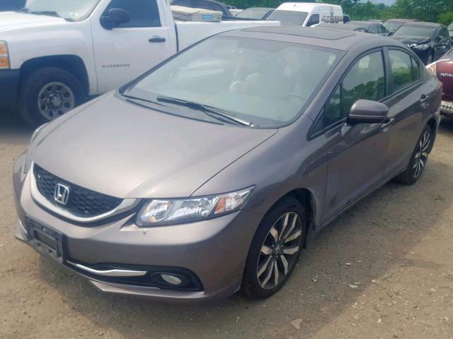 2HGFB2F94EH500768 - 2014 HONDA CIVIC EXL GRAY photo 2