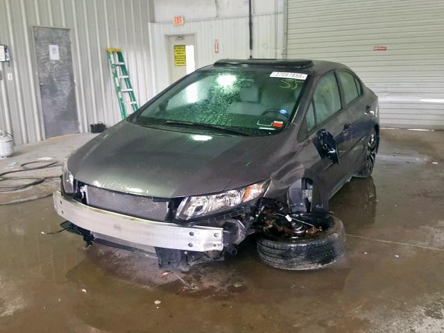 2HGFB2F90EH521097 - 2014 HONDA CIVIC EXL GRAY photo 2