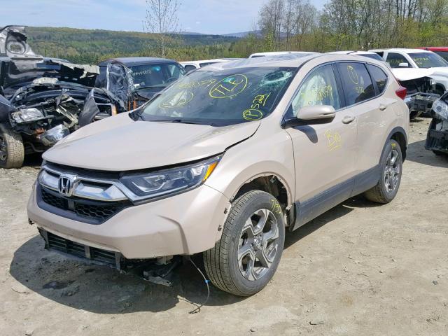 5J6RW2H87JL009395 - 2018 HONDA CR-V EXL BEIGE photo 2