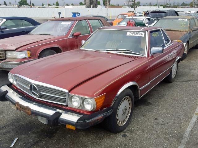 WDBBA45A7DB022116 - 1983 MERCEDES-BENZ 380 SL BURGUNDY photo 2