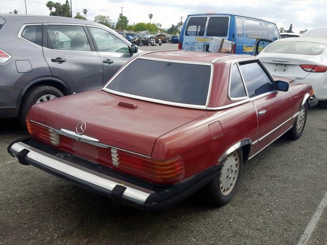 WDBBA45A7DB022116 - 1983 MERCEDES-BENZ 380 SL BURGUNDY photo 4