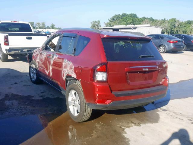 1C4NJCBB7ED647983 - 2014 JEEP COMPASS SP RED photo 3