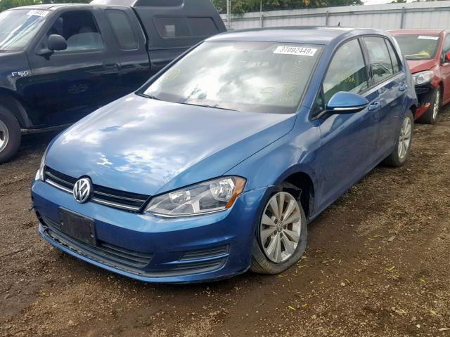 3VW2A7AU9FM094818 - 2015 VOLKSWAGEN GOLF TDI BLUE photo 2