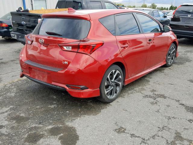 JTNKARJEXGJ520615 - 2016 TOYOTA SCION IM RED photo 4