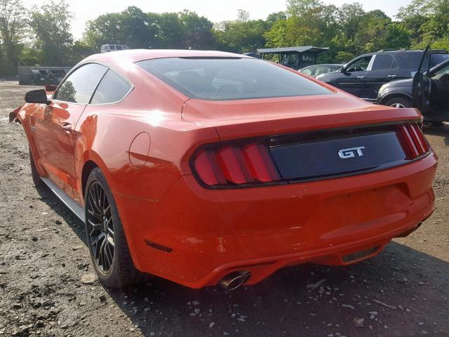 1FA6P8CF9G5316097 - 2016 FORD MUSTANG GT ORANGE photo 3