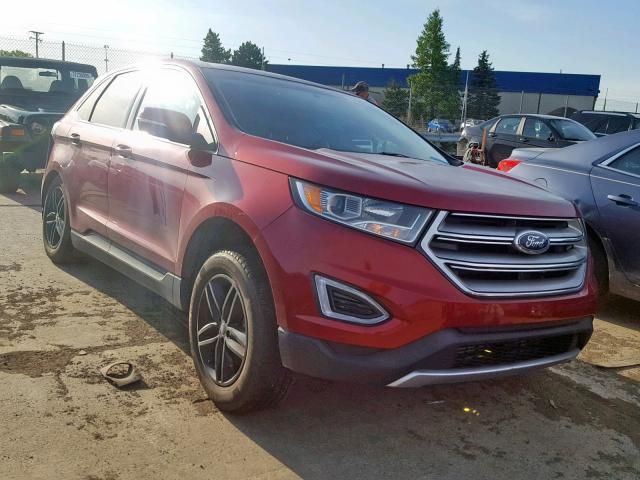 2FMTK4J90FBC22925 - 2015 FORD EDGE SEL RED photo 1