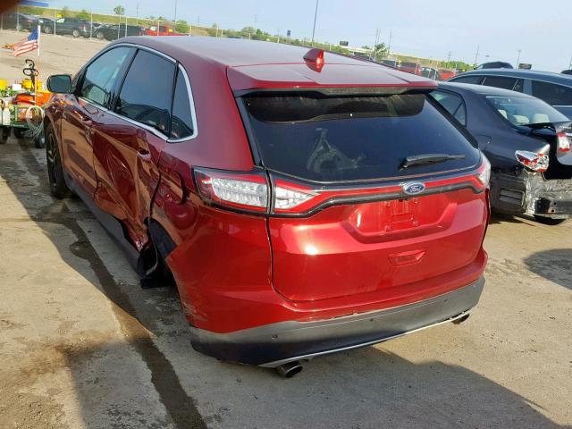 2FMTK4J90FBC22925 - 2015 FORD EDGE SEL RED photo 3