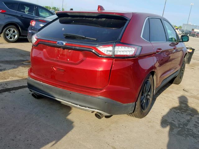 2FMTK4J90FBC22925 - 2015 FORD EDGE SEL RED photo 4