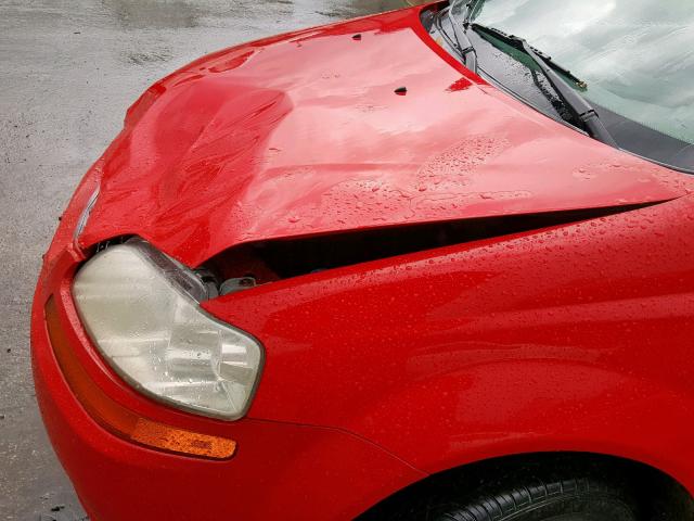 KL1TD526X5B386395 - 2005 CHEVROLET AVEO BASE Қызыл фото 10