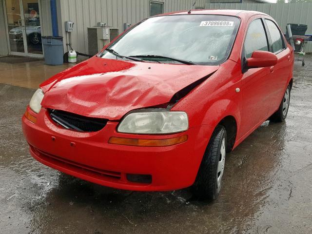KL1TD526X5B386395 - 2005 CHEVROLET AVEO BASE Қызыл фото 2