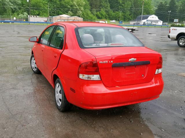 KL1TD526X5B386395 - 2005 CHEVROLET AVEO BASE Қызыл фото 3
