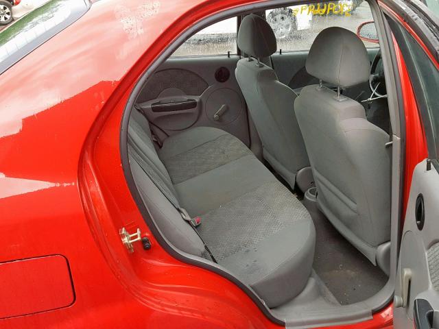 KL1TD526X5B386395 - 2005 CHEVROLET AVEO BASE Қызыл фото 6
