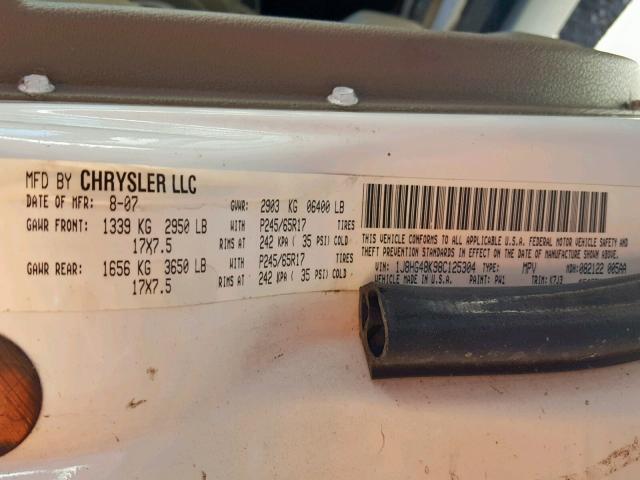 1J8HG48K98C125304 - 2008 JEEP COMMANDER 白色 照片 10