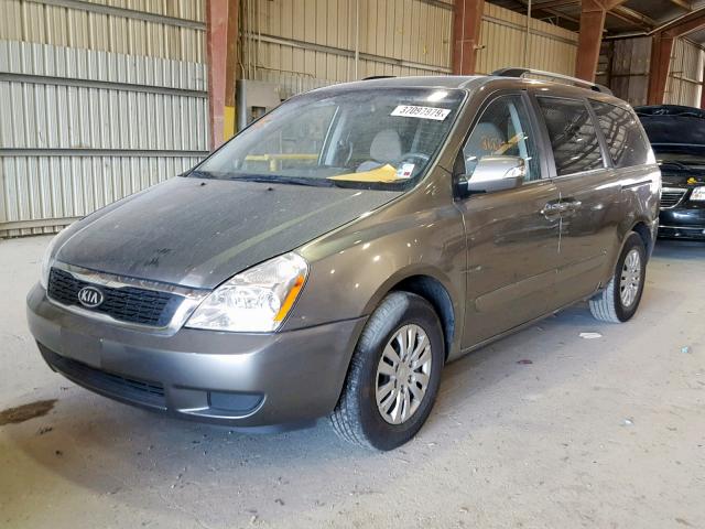 KNDMG4C7XB6385659 - 2011 KIA SEDONA LX GRAY photo 2